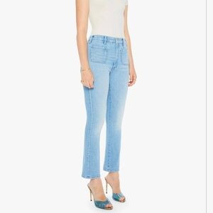 Mother Hustler Patch Pocket High Rise Ankle Jeans Size 23 New Tune In Tune Out